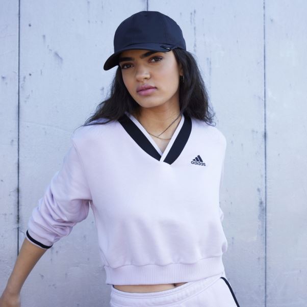 Sweat Col V Cropped Rose Adidas