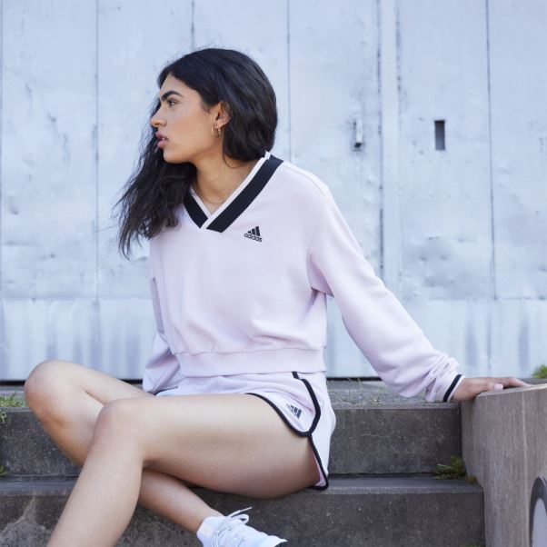 Sweat Col V Cropped Rose Adidas