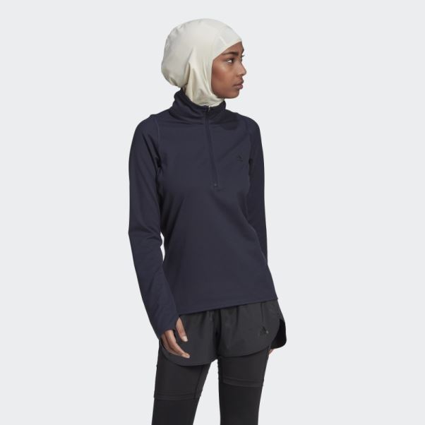 Sweat-shirt à Manches Longues Et Demi-zip Run Fast Adidas Ink