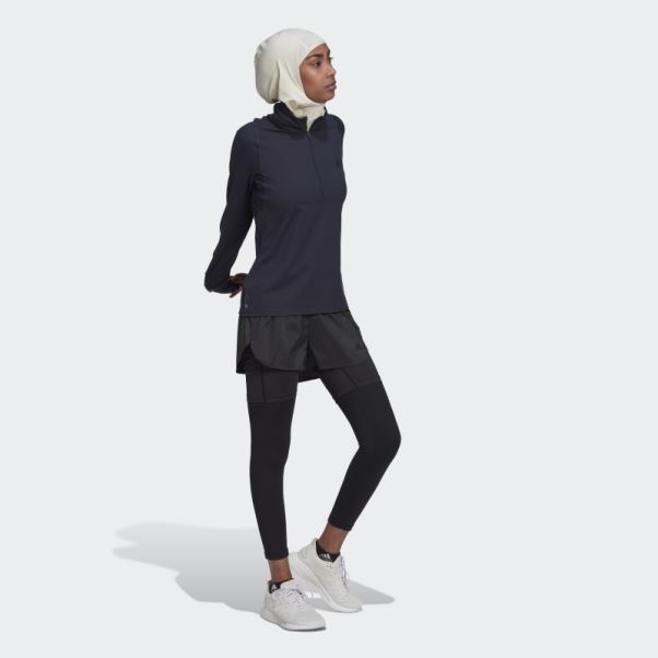 Sweat-shirt à Manches Longues Et Demi-zip Run Fast Adidas Ink