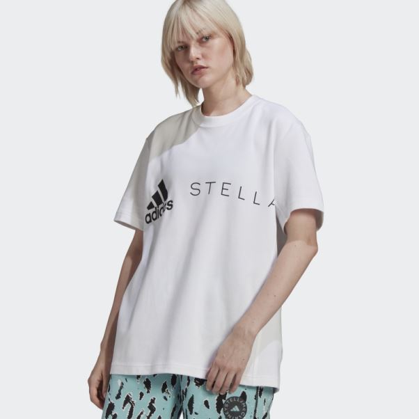 T-shirt Adidas By Stella Mccartney Blanc Avec Logo