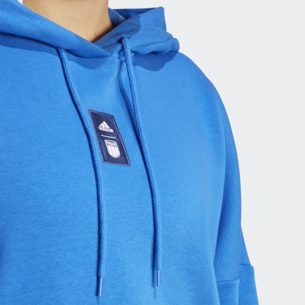 Sweat à Capuche Italie Adidas Bleu