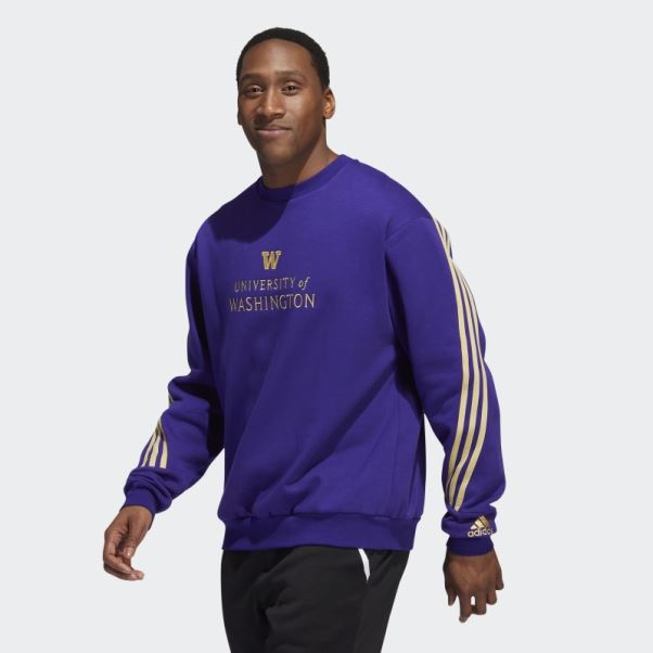 Sweat Ras Du Cou à 3 Bandes Adidas Violet Collège
