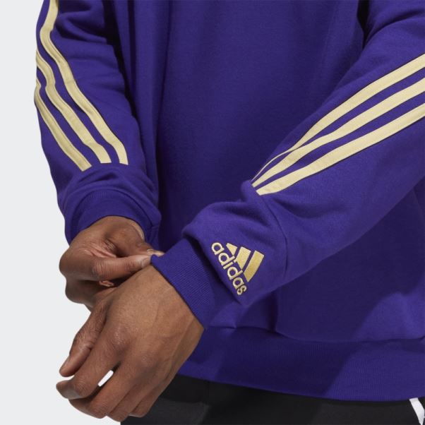 Sweat Ras Du Cou à 3 Bandes Adidas Violet Collège