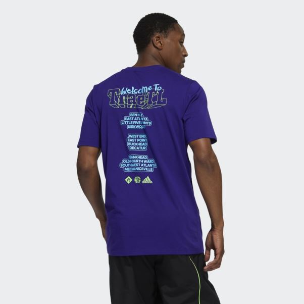 T-shirt Graphique Adidas Trae Violet