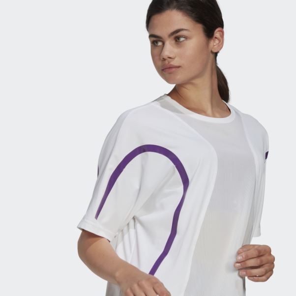 Adidas By Stella Mccartney Truepace Running Loose Tee Mode Blanc