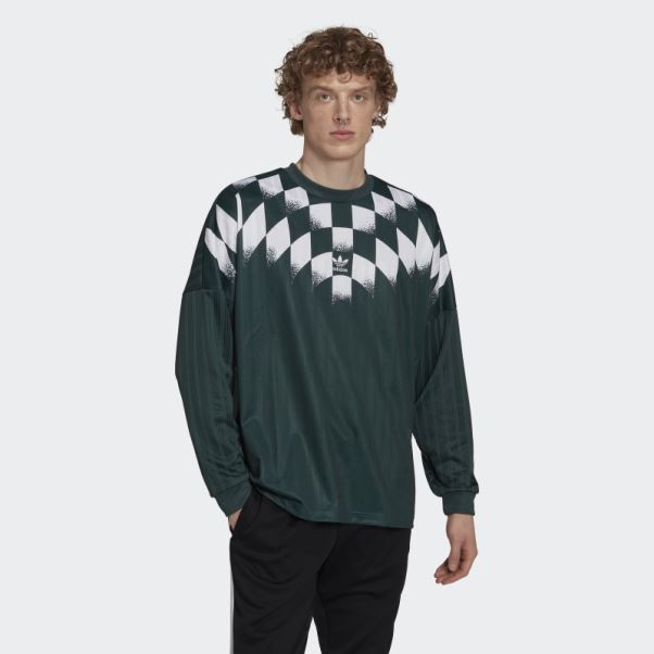 Maillot Adidas Rekive Graphique Manches Longues Vert Minéral Chaud