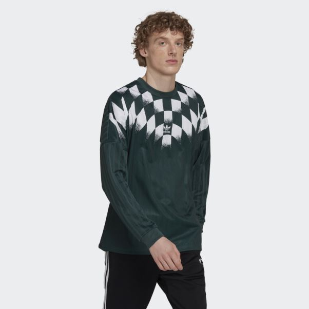 Maillot Adidas Rekive Graphique Manches Longues Vert Minéral Chaud