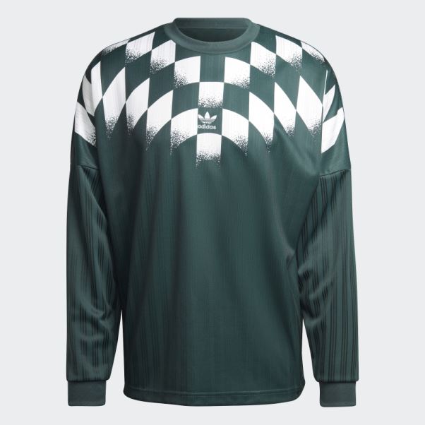 Maillot Adidas Rekive Graphique Manches Longues Vert Minéral Chaud