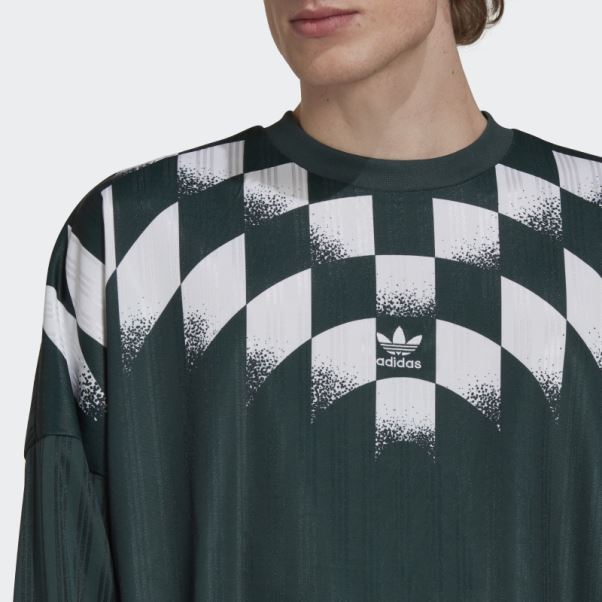 Maillot Adidas Rekive Graphique Manches Longues Vert Minéral Chaud