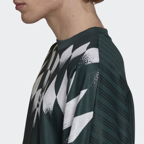 Maillot Adidas Rekive Graphique Manches Longues Vert Minéral Chaud