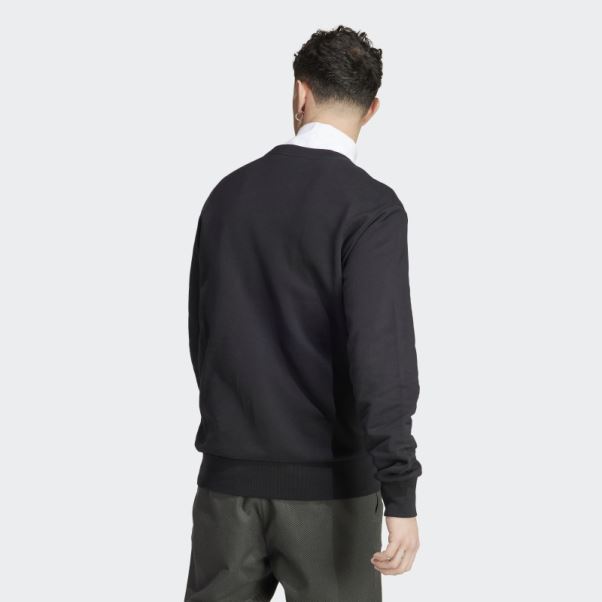 Sweat Adidas Essentials Noir à Petit Logo En Tissu éponge Brodé