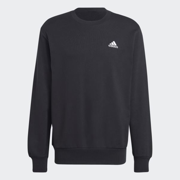 Sweat Adidas Essentials Noir à Petit Logo En Tissu éponge Brodé