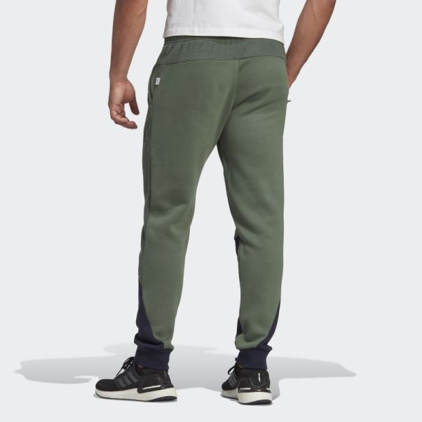 Pantalon En Polaire Sherpa Color Block Vert Oxyde Adidas