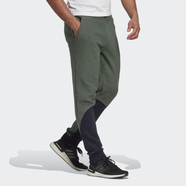 Pantalon En Polaire Sherpa Color Block Vert Oxyde Adidas