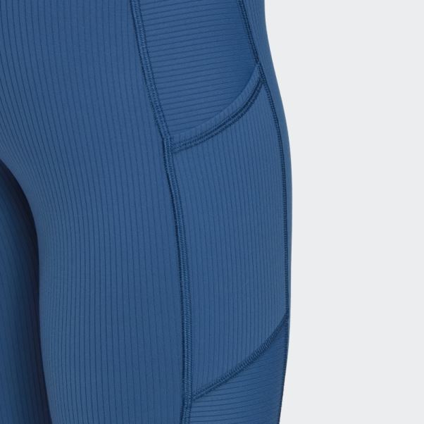 Yoga Studio Luxe Wind Legging Côtelé Taille Super Haute Bleu Marine Adidas