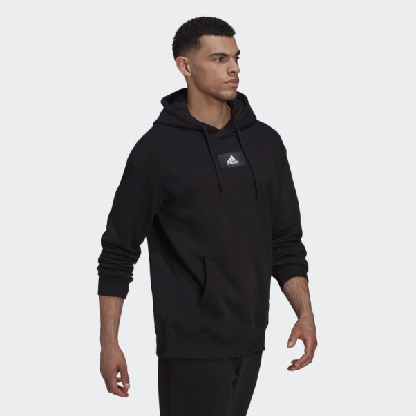 Sweat à Capuche à épaules Tombantes En Molleton De Coton Essentials Feelvivid Adidas Noir
