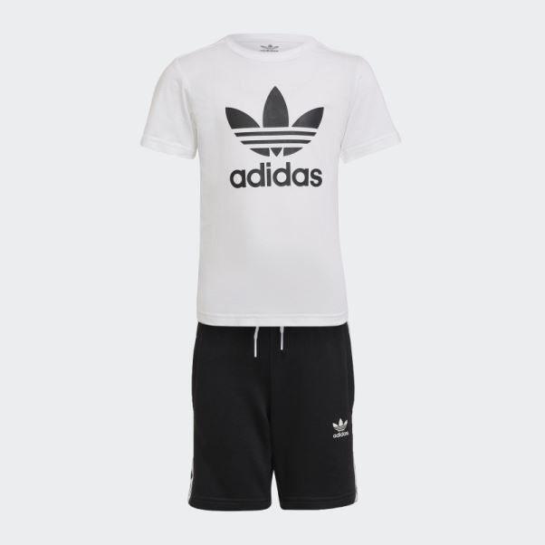 Ensemble Short Et T-shirt Adicolor Blanc Adidas