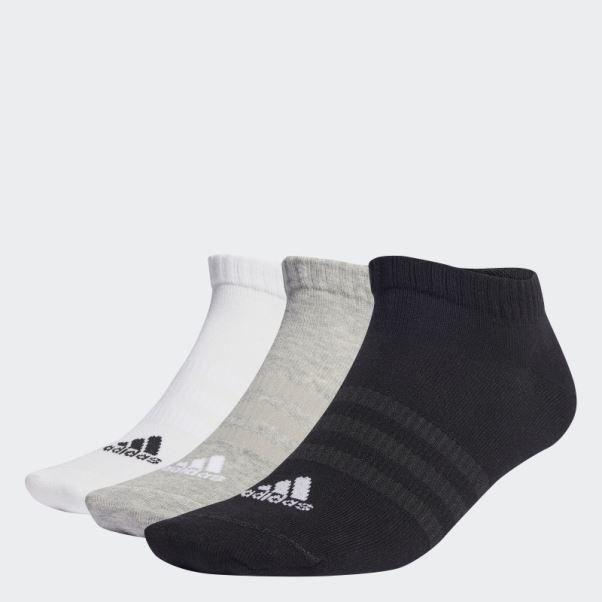 Adidas Chaussettes Basses Sportswear Fines Et Légères Gris Moyen 3 Paires