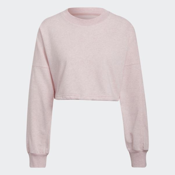 Adidas Sportswear Studio Lounge Summer Crew Sweatshirt Mode Botanique Rose Mel