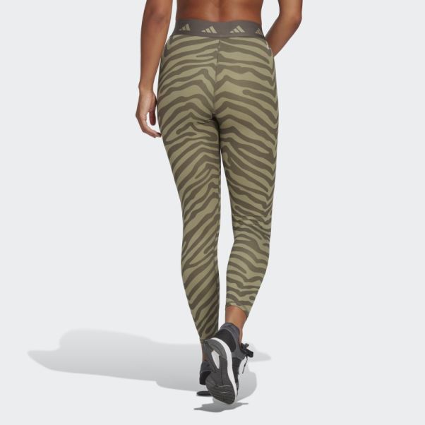 Legging 7/8 Zèbre Hyperglam Techfit Taille Haute Adidas Multicolore