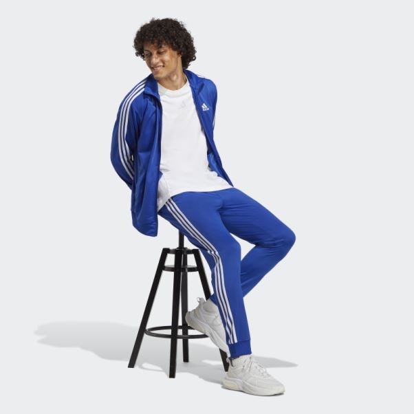 Survetement Adidas Basic 3-stripes Tricot Bleu