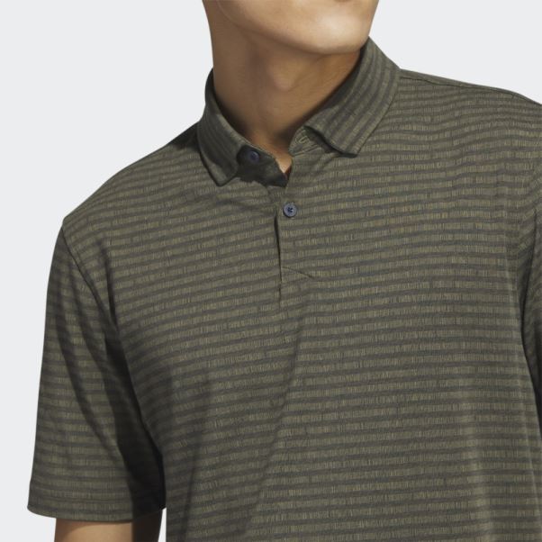 Polo De Golf à Rayures Go-to Bleu Marine Adidas