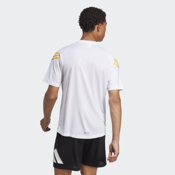 Adidas Train Icon 3-stripes T-shirt D'entrainement Blanc