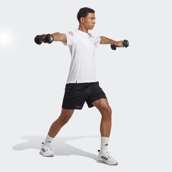 Adidas Train Icon 3-stripes T-shirt D'entrainement Blanc