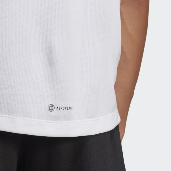 T-shirt D'entraînement Adidas Train Icon 3 Bandes Blanc