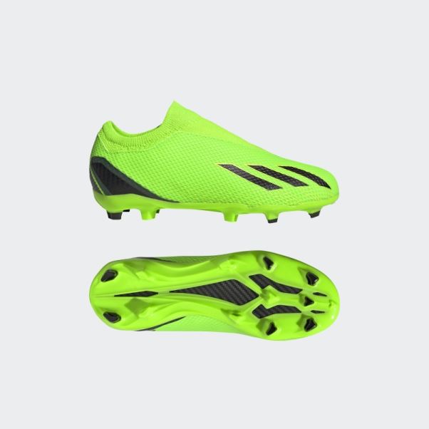 Adidas X Speedportal.3 Vert Crampons Sol Ferme Sans Lacets