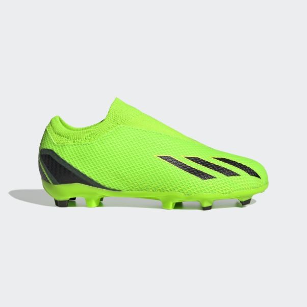 Adidas X Speedportal.3 Vert Crampons Sol Ferme Sans Lacets