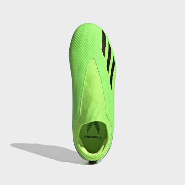 Adidas X Speedportal.3 Vert Crampons Sol Ferme Sans Lacets