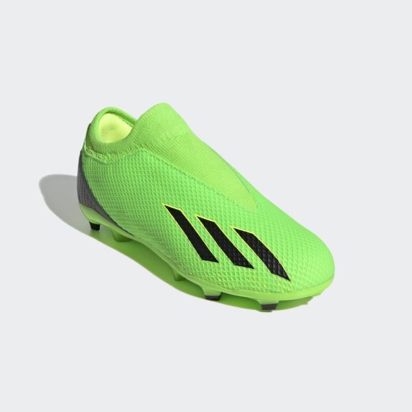 Adidas X Speedportal.3 Vert Crampons Sol Ferme Sans Lacets