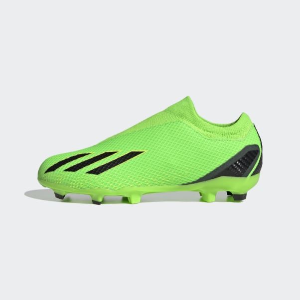 Adidas X Speedportal.3 Vert Crampons Sol Ferme Sans Lacets