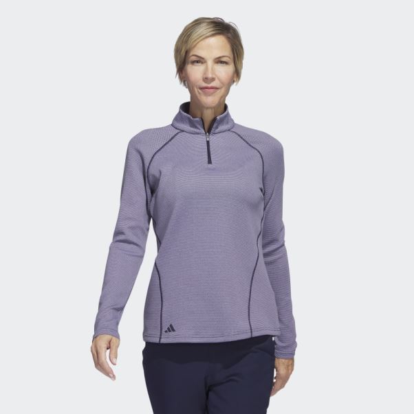 Adidas Bleu Marine 1/4-zip Golf Pull