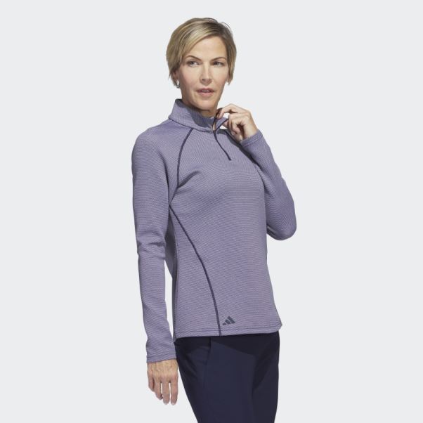 Adidas Bleu Marine 1/4-zip Golf Pull