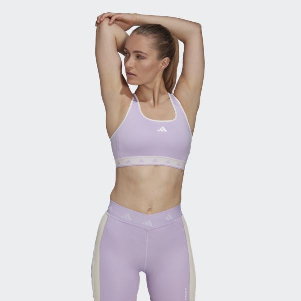 Soutien-gorge Techfit à Maintien Moyen Hyperglam Powerreact Lueur Violette Adidas