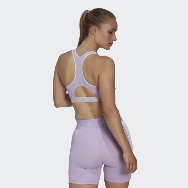 Soutien-gorge Techfit à Maintien Moyen Hyperglam Powerreact Lueur Violette Adidas