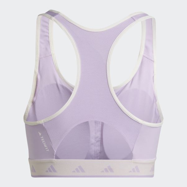 Soutien-gorge Techfit à Maintien Moyen Hyperglam Powerreact Lueur Violette Adidas