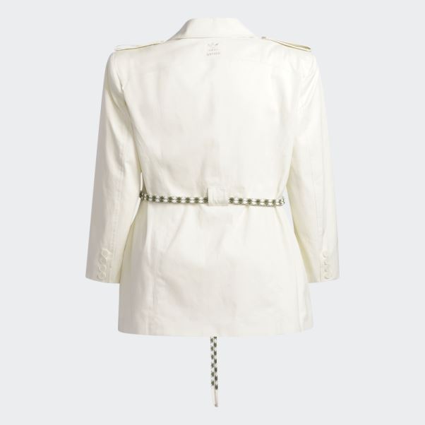 Haut à Manches Longues En Sergé Adidas Blanc (grande Taille)