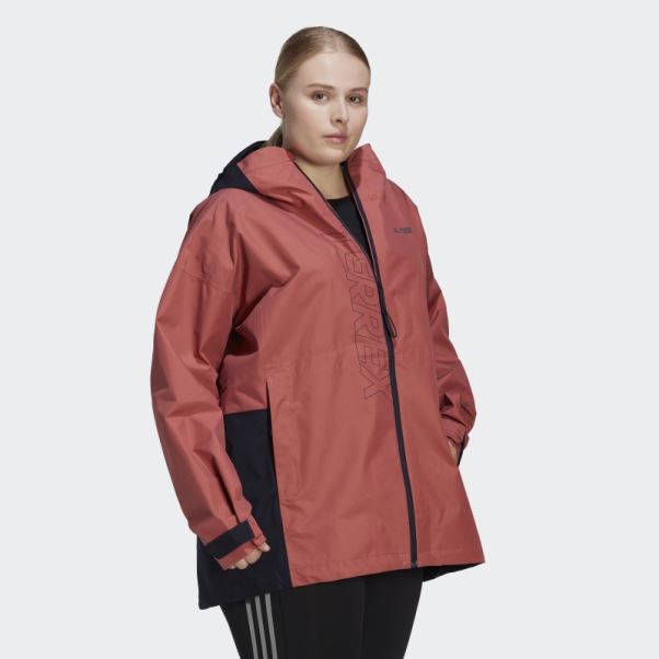 Veste De Pluie Terrex Gore-tex Paclite (taille Plus) Rouge Adidas