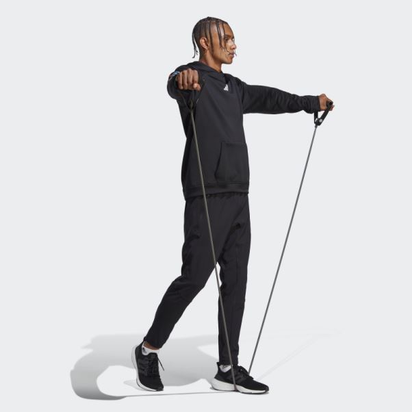 Adidas Train Icon 3-stripes Sweat à Capuche D'entraînement Noir