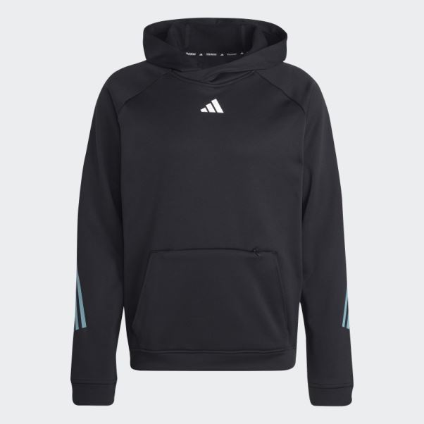 Adidas Train Icon 3-stripes Sweat à Capuche D'entraînement Noir