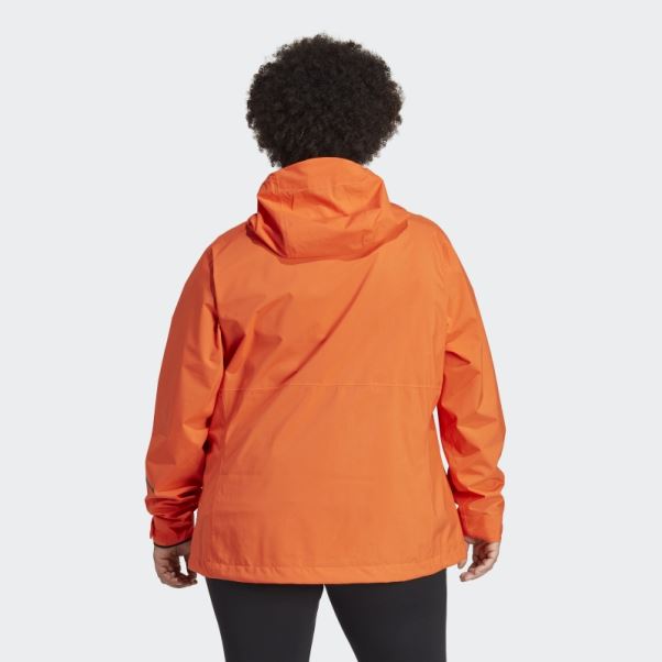 Veste De Pluie 2,5 Couches Terrex Multi Rain.rdy (grande Taille) Orange Adidas