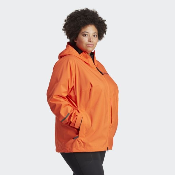 Veste De Pluie 2,5 Couches Terrex Multi Rain.rdy (grande Taille) Orange Adidas