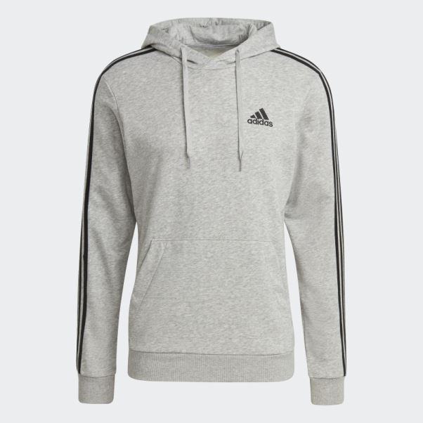 Sweat à Capuche Essentials 3 Bandes Gris Moyen Adidas