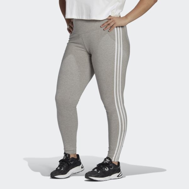 Legging Adicolor Classics 3 Bandes (grande Taille) Gris Moyen Adidas