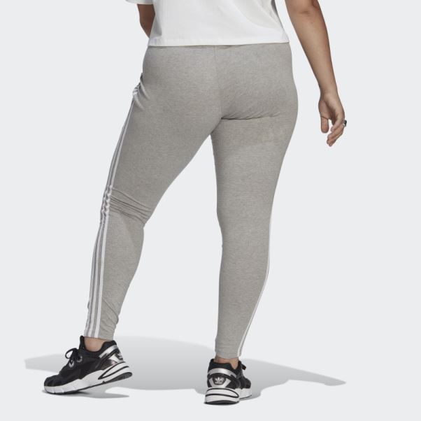 Legging Adicolor Classics 3 Bandes (grande Taille) Gris Moyen Adidas