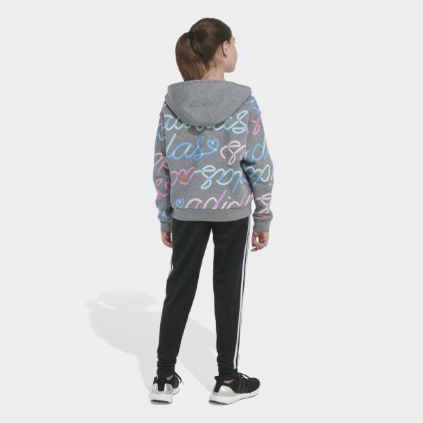 Adi Script Sweat à Capuche Polaire Adidas Anthracite Hthd